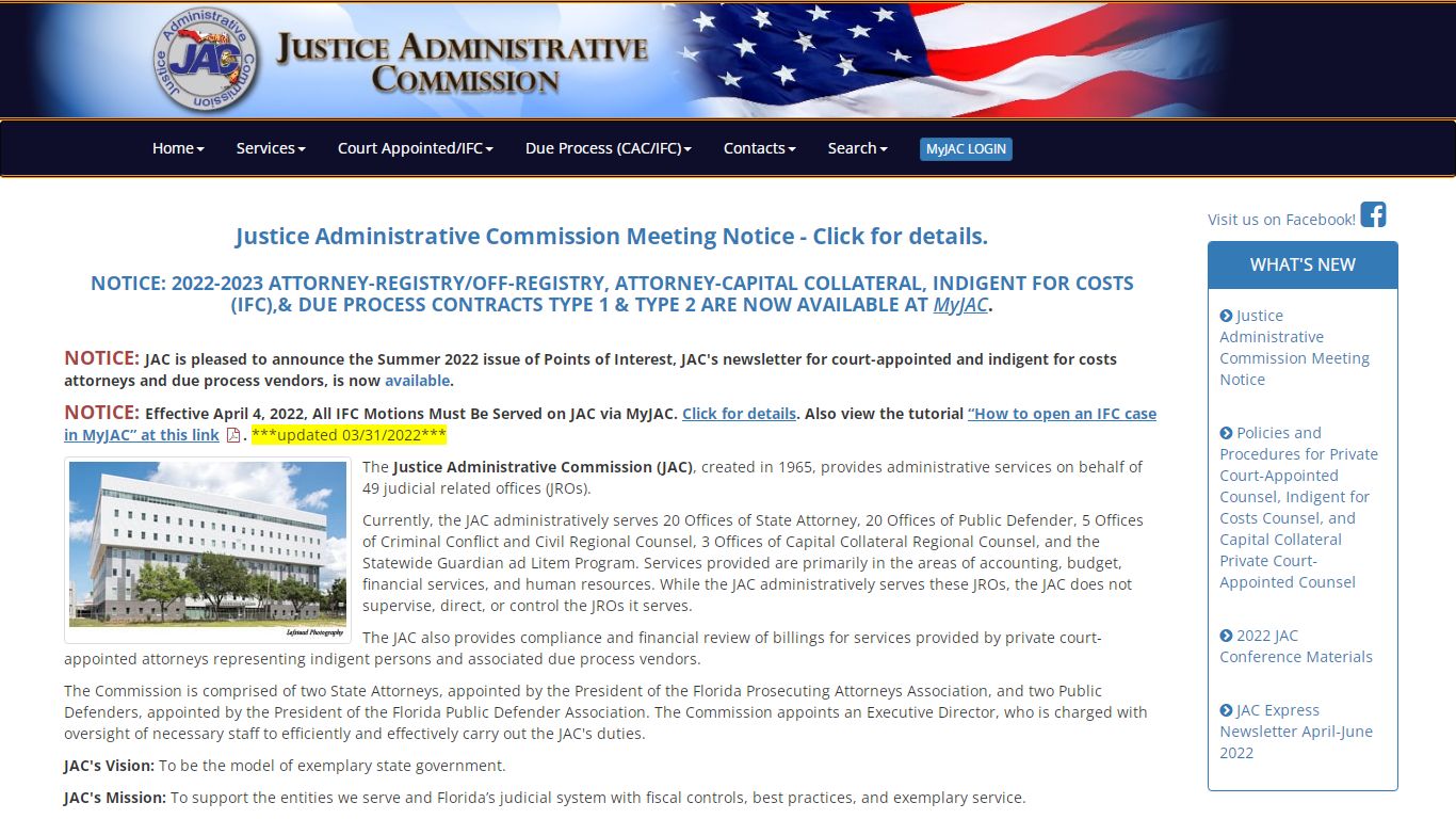 Justice Administrative Commission: Home